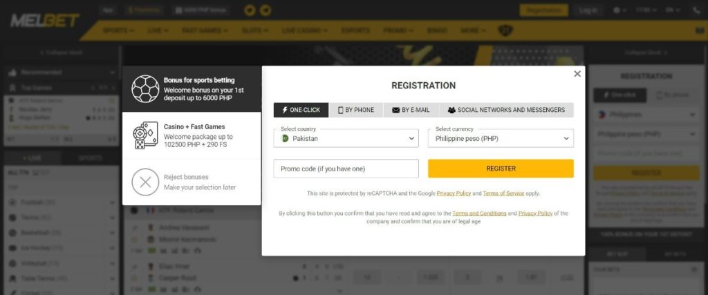 Melbet Registration Pakistan